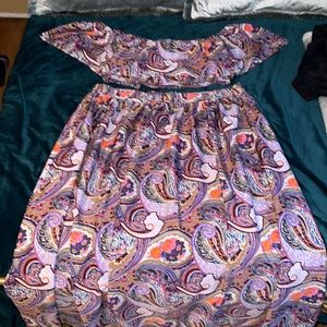 Off shoulder maxi skirt and top never worn
